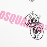DSQUARED2 - Doodle Face Logo T-Shirt in White - Nigel Clare
