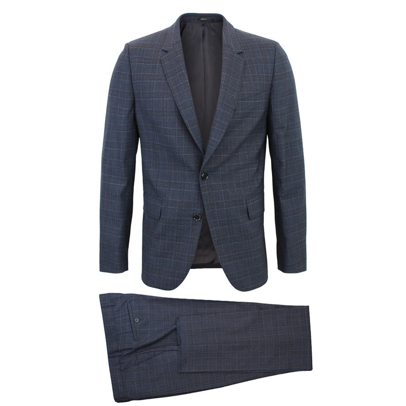 Paul Smith - Soho Tailored Fit Loro Piana Navy/Brown Check Suit 
