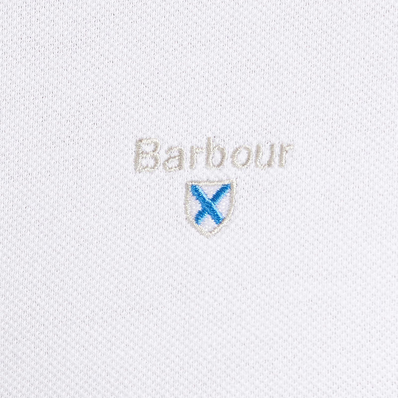 Barbour - Tartan Pique Polo Shirt in White - Nigel Clare