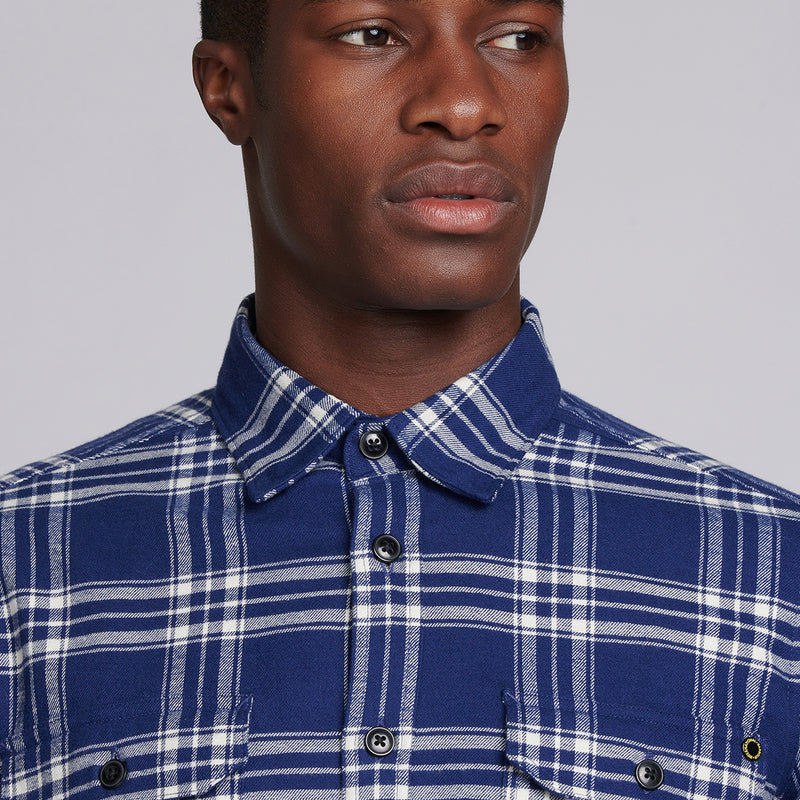 Barbour Intl. - Tailored Fit Bold Check Shirt in Blue - Nigel Clare