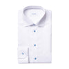 Eton - Contemporary Fit Shirt in White w/ Blue Buttons - Nigel Clare