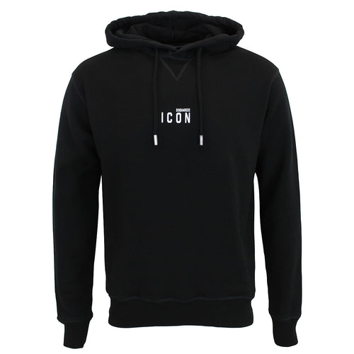 DSQUARED2 - Icon Mini Logo Hooded Sweatshirt in Black - Nigel Clare