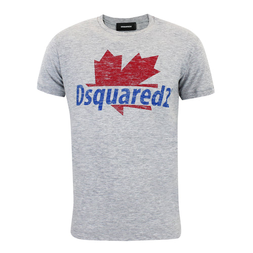 DSQUARED2 - Maple Leaf Logo T-Shirt in Grey Marl - Nigel Clare