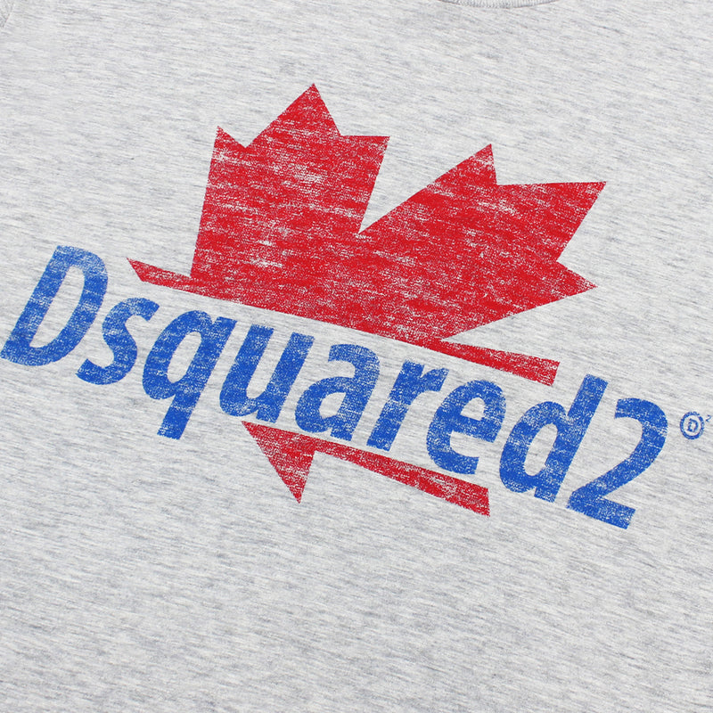 DSQUARED2 - Maple Leaf Logo T-Shirt in Grey Marl - Nigel Clare
