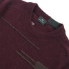 PS Paul Smith - Patchwork Detail Knit Jumper in Burgundy - Nigel Clare