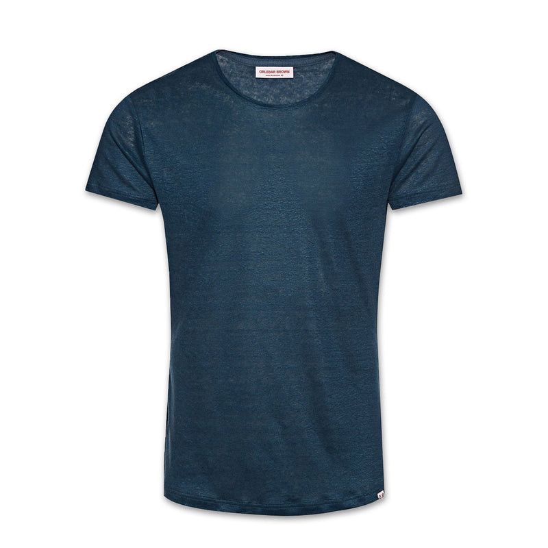 Orlebar Brown - OB-T Linen Tailored Fit T-Shirt in Blue Slate - Nigel Clare