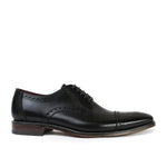 Loake - Foley Leather Semi Brogue Derby Shoes in Black - Nigel Clare