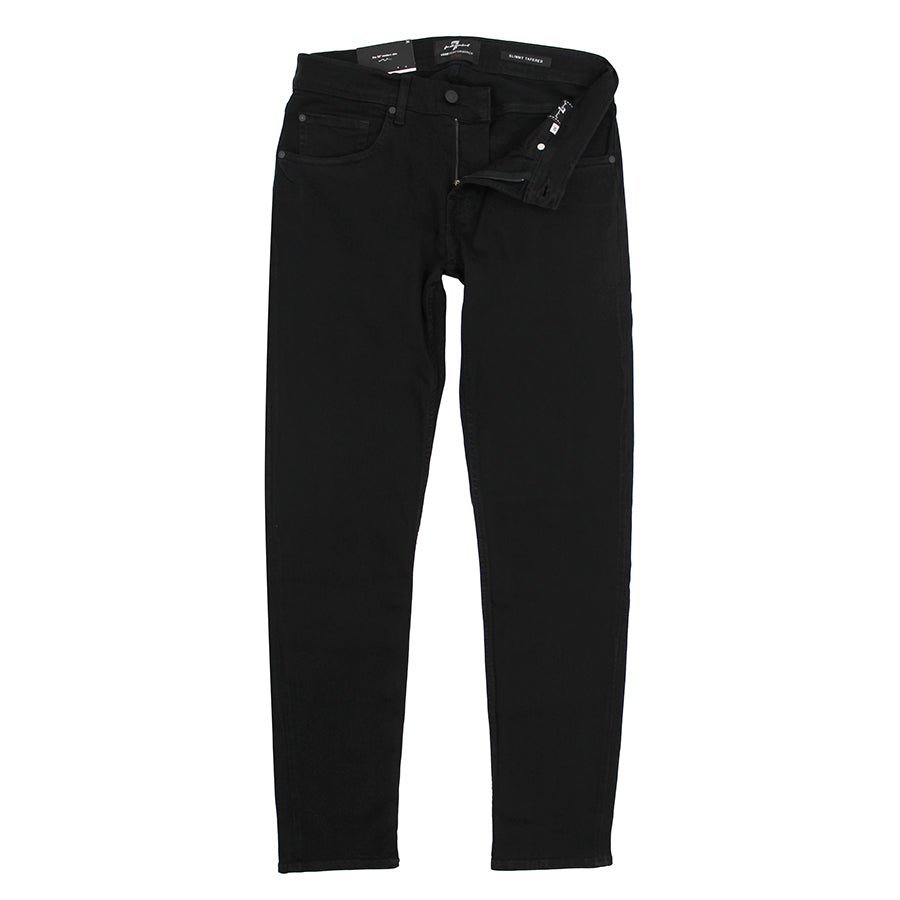 7 For All Mankind - Slimmy Tapered Luxe Jeans in Black - Nigel Clare