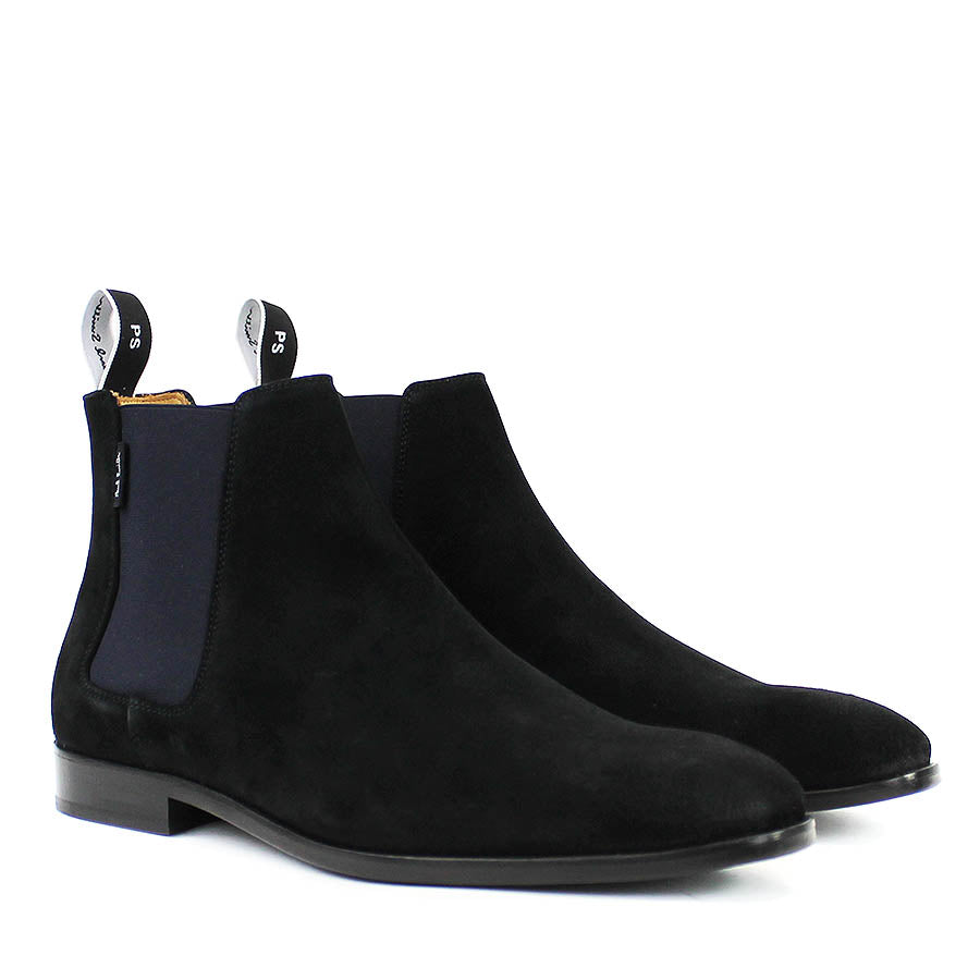 PS Paul Smith Gerald Suede Chelsea Boots in Black Nigel Clare