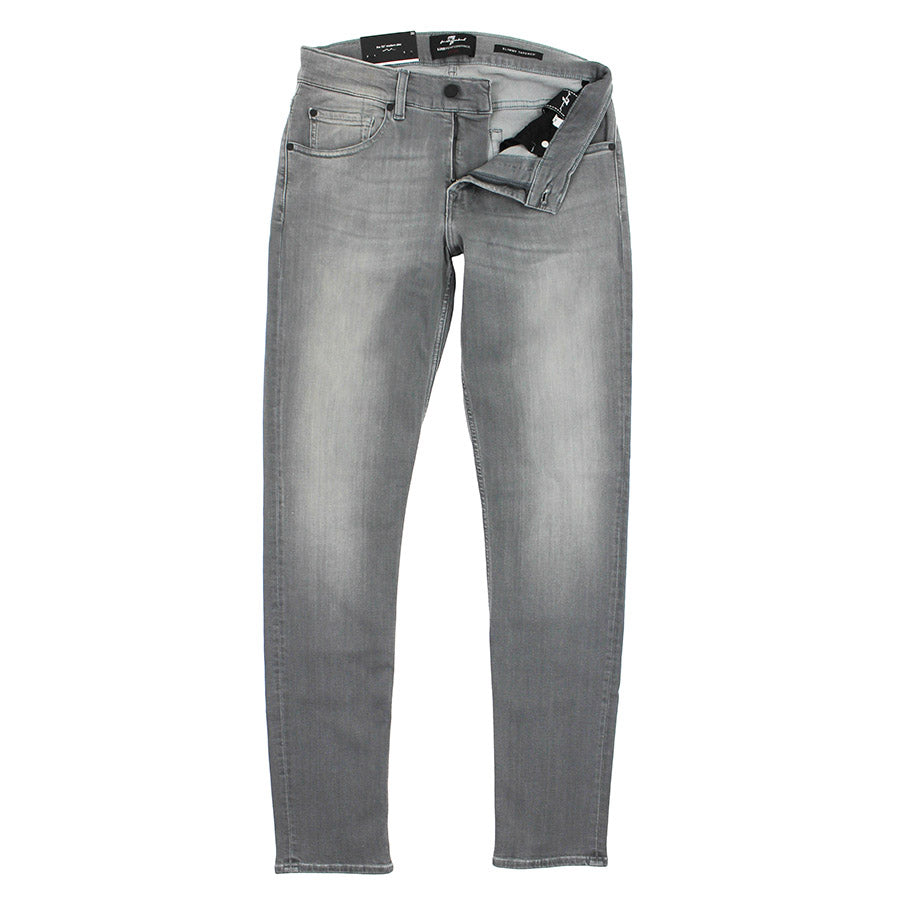 7 For All Mankind - Slimmy Tapered Luxe Jeans in Grey - Nigel Clare