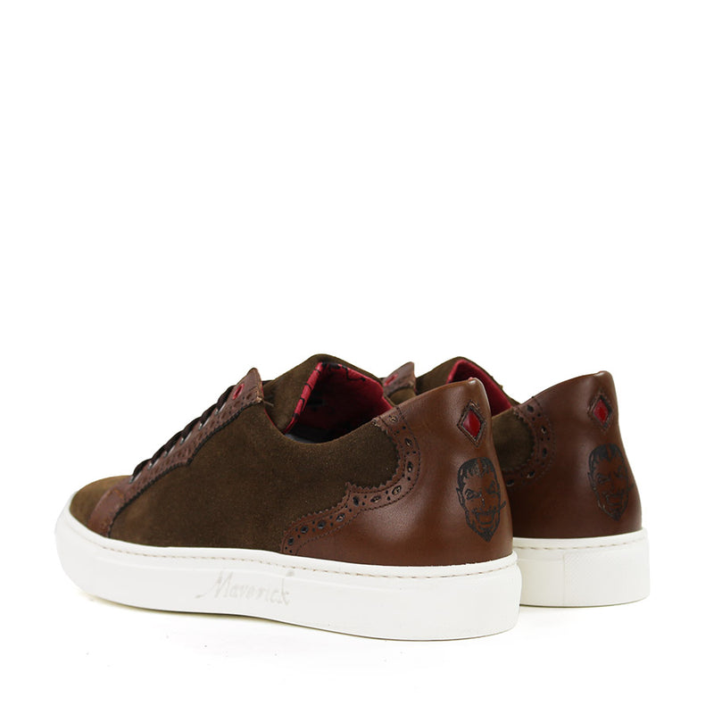 Jeffery West - Apolo Velour Leather Trainers in Cognac - Nigel Clare