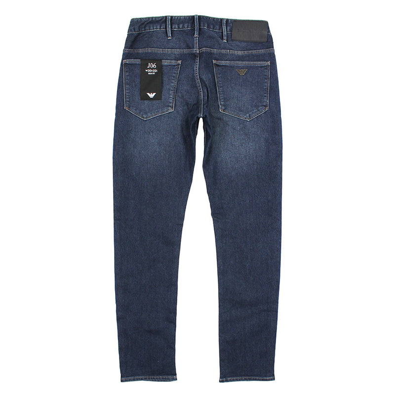 Emporio Armani - J06 Slim Fit Worn Denim Jeans in Mid Blue - Nigel Clare