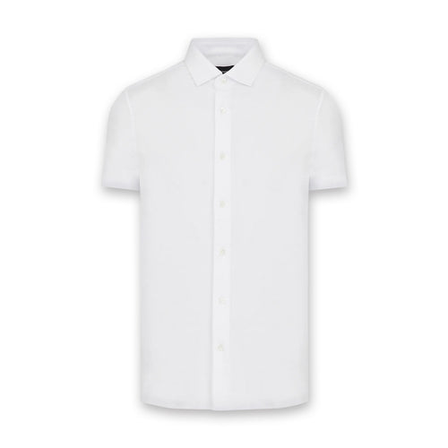 Emporio Armani - SS Jersey Blend Shirt in White - Nigel Clare