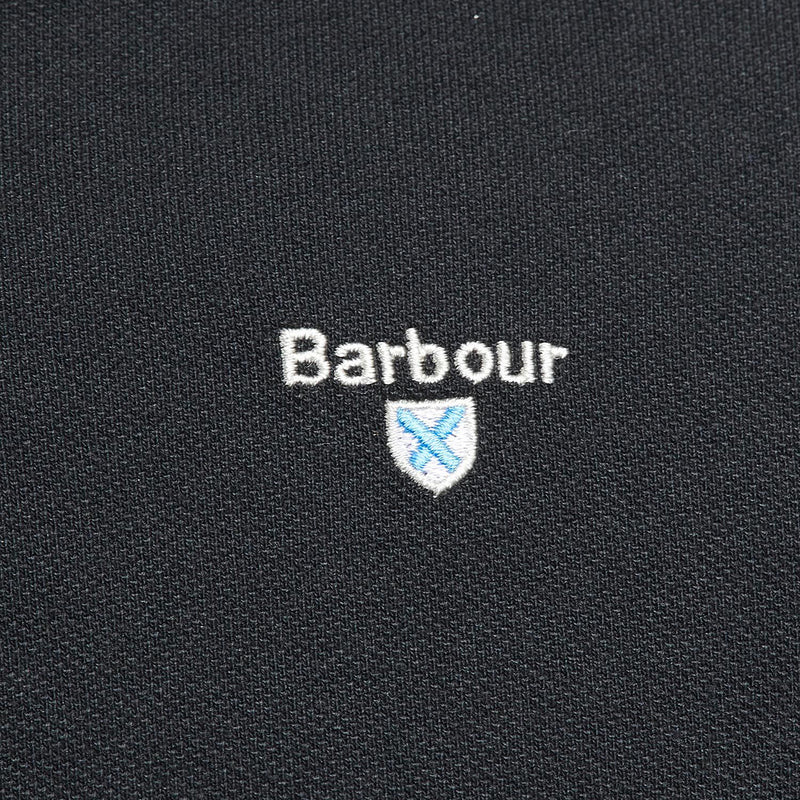 Barbour - Tartan Pique Polo Shirt in Black - Nigel Clare