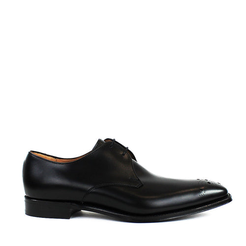 Cheaney - Hardy Leather Brogue Derby Shoes in Black - Nigel Clare