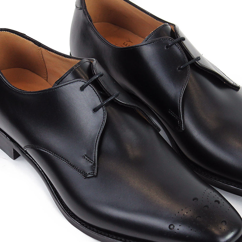 Cheaney - Hardy Leather Brogue Derby Shoes in Black - Nigel Clare