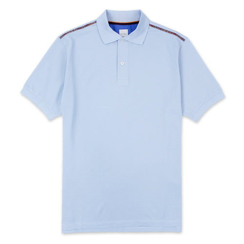 Paul Smith - 'Artist Stripe' Polo Shirt in Light Blue - Nigel Clare