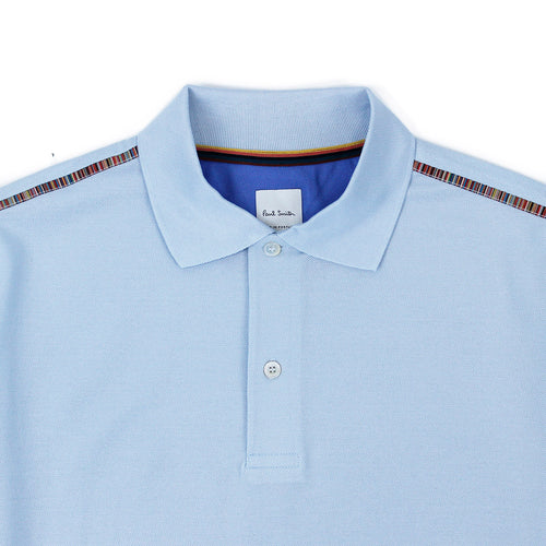 Paul Smith - 'Artist Stripe' Polo Shirt in Light Blue - Nigel Clare