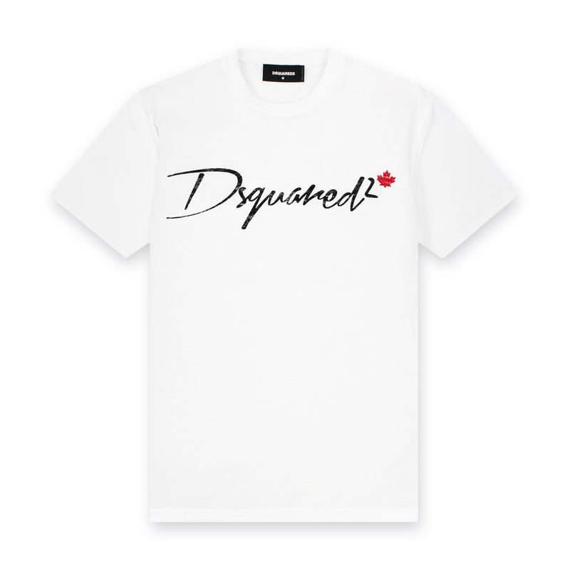 DSQUARED2 - Signature Logo T-Shirt in White - Nigel Clare