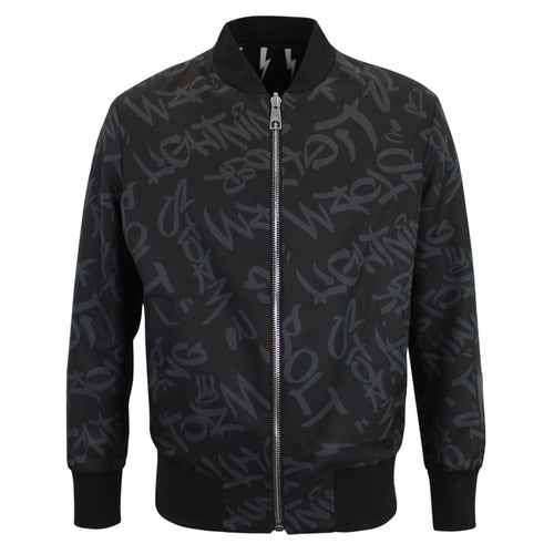 Neil Barrett - Reversible Lightning/Graffiti Print Bomber Jacket - Nigel Clare