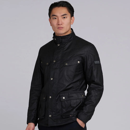 Barbour Intl - Duke Wax Jacket in Black - Nigel Clare