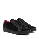 Jeffery West - Apolo Velour Leather Trainers in Black - Nigel Clare