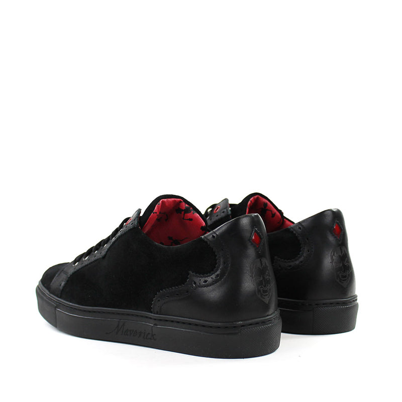 Jeffery West - Apolo Velour Leather Trainers in Black - Nigel Clare
