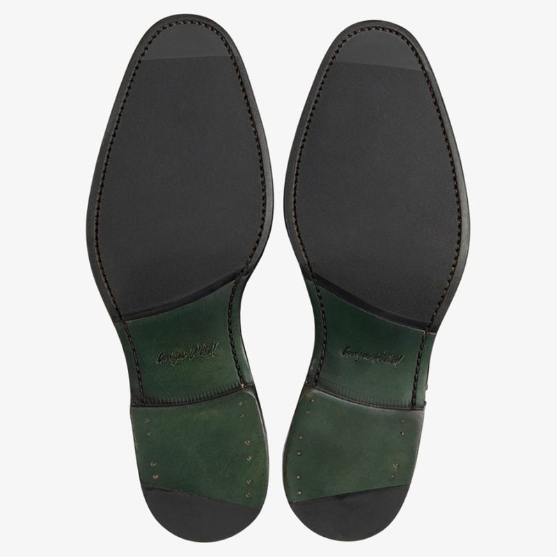 Loake - Hughes Semi Brogue Shoes in Black - Nigel Clare