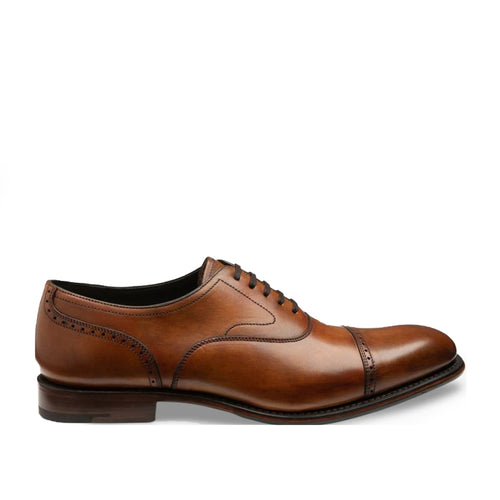 Loake - Hughes Semi Brogue Shoes in Chestnut - Nigel Clare