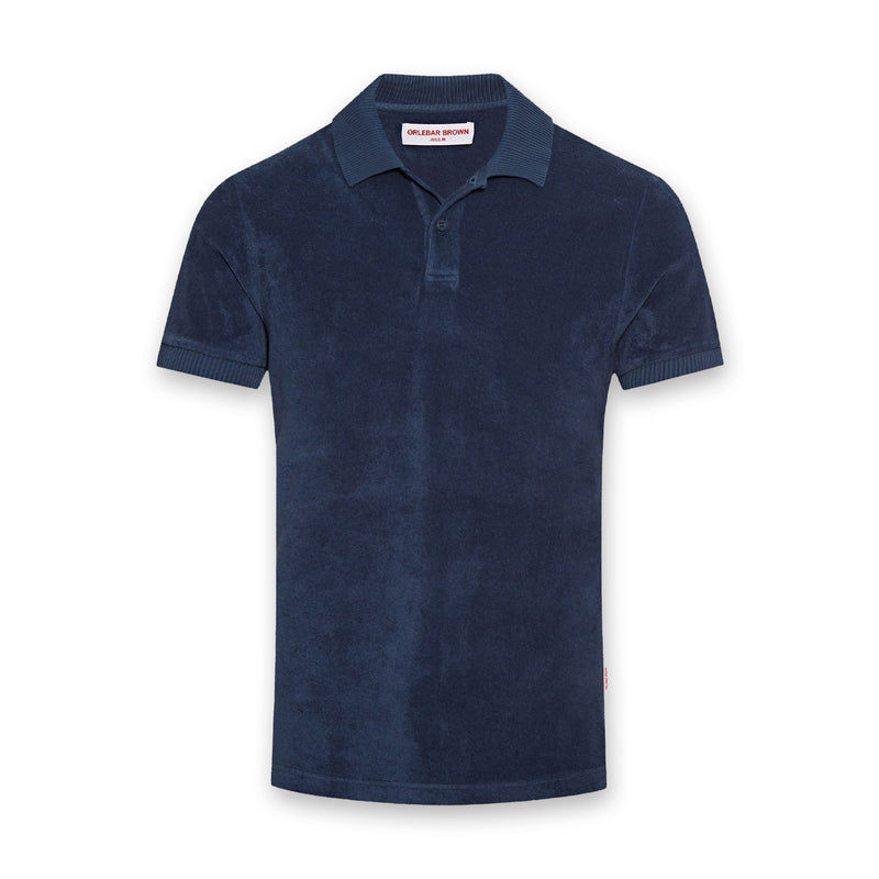 Orlebar Brown - Jarrett Towelling Polo Shirt in Classic Blue - Nigel Clare