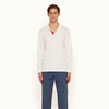 Orlebar Brown - Felix LS Tape Resort Polo Shirt in Cloud - Nigel Clare