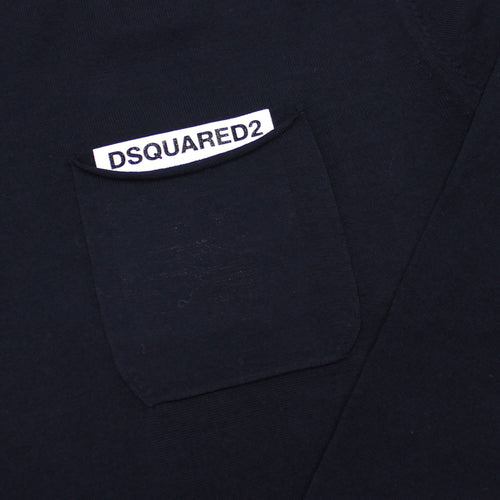 DSQUARED2 - Crew Neck Pocket Logo Jumper in Navy - Nigel Clare