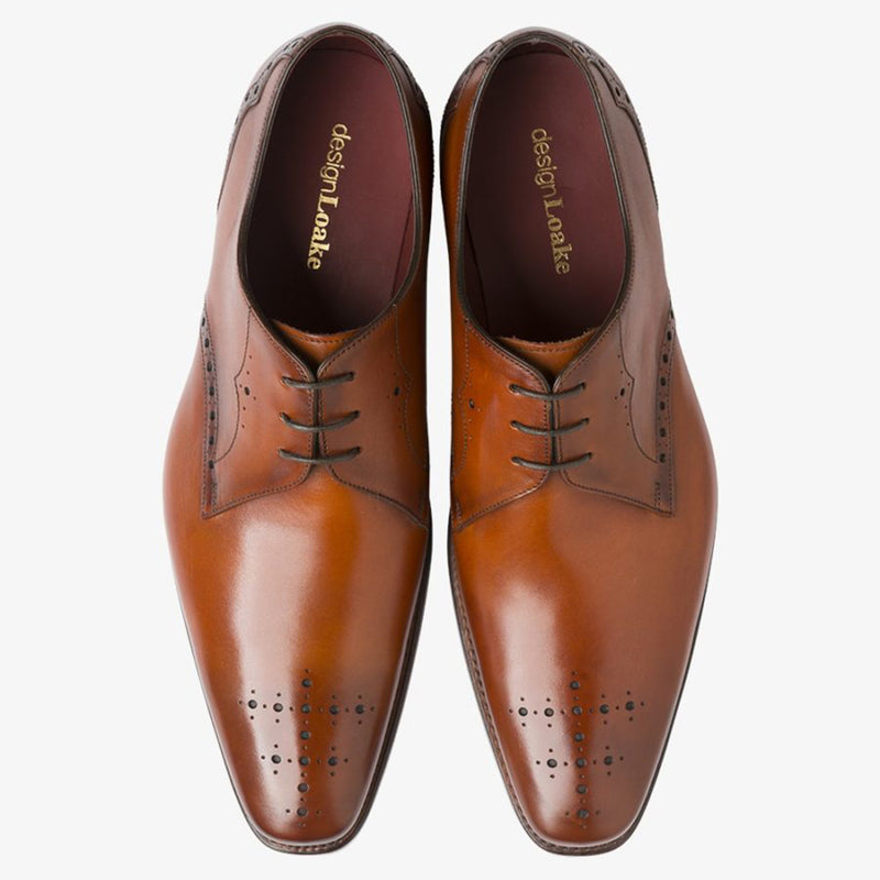 Loake - Hannibal Derby Shoes in Chestnut - Nigel Clare