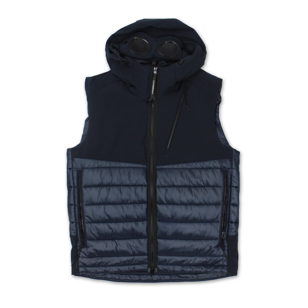 Company Goggle Hooded Gilet in Navy - Main Image