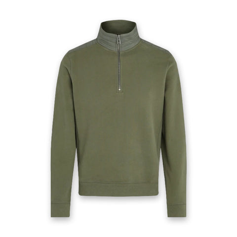 Belstaff - Jaxon Quarter Zip in Pewter Green | Nigel Clare