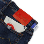 Jacob Cohen - Nick Slim Fit Orange Badge Jeans in Blue - Nigel Clare