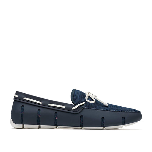 Swims - Braided Lace Loafers in Navy & White - Nigel Clare