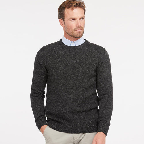 Barbour - Tisbury Crew Neck Knit Jumper in Black - Nigel Clare