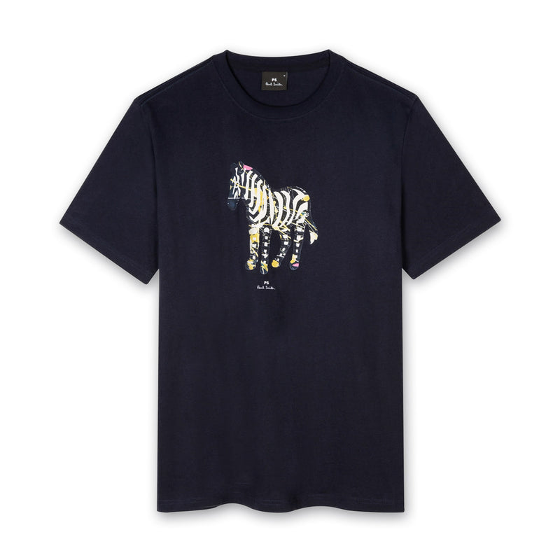 PS Paul Smith - 'Paint Splash Zebra' Print T-Shirt in Navy - Nigel Clare